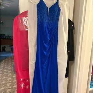 Elegant Royal Blue Evening Gown - Women Dresses